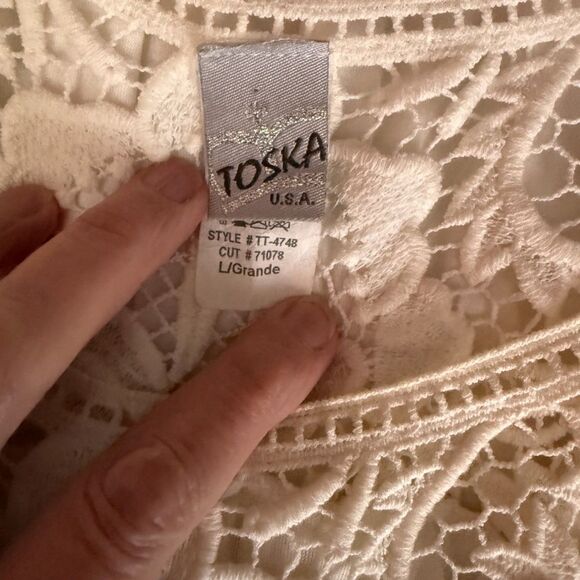 Toska Off White Lace Bubble dress l Size L - Picture 8 of 8